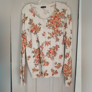 Women's George Autumn Floral Cardigan Sweater size medium